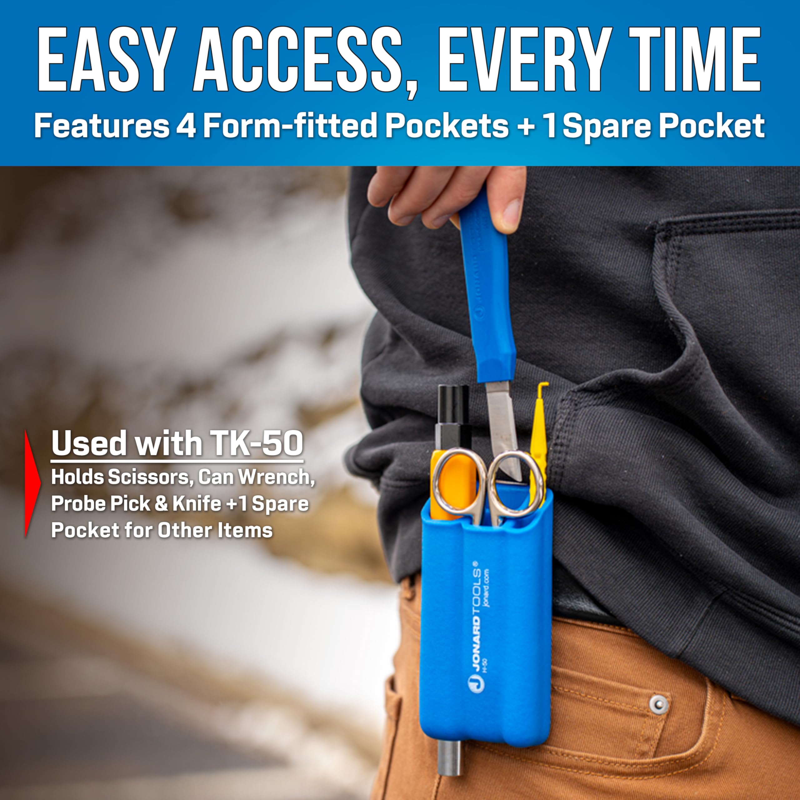 Jonard H-50 Plastic Molded Pouch with Metal Clip: Tool Pouches
